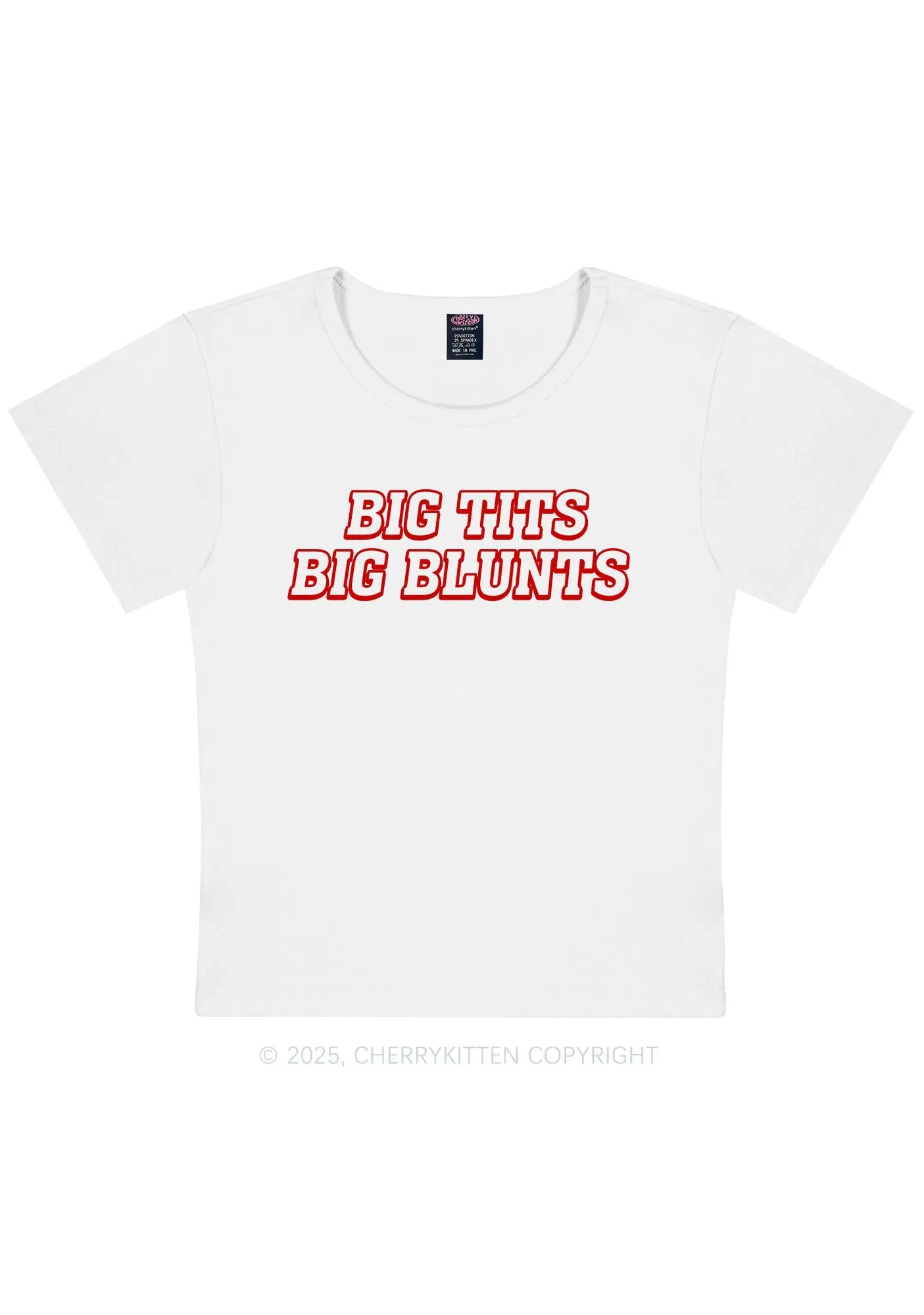 Big Txts Big Blunts Y2K Baby Tee Cherrykitten