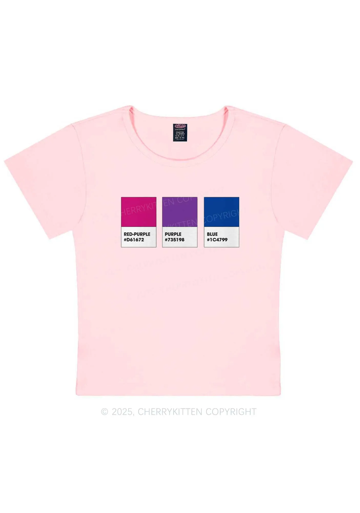 Bisexual Flag Colors Pride Y2K Baby Tee Cherrykitten