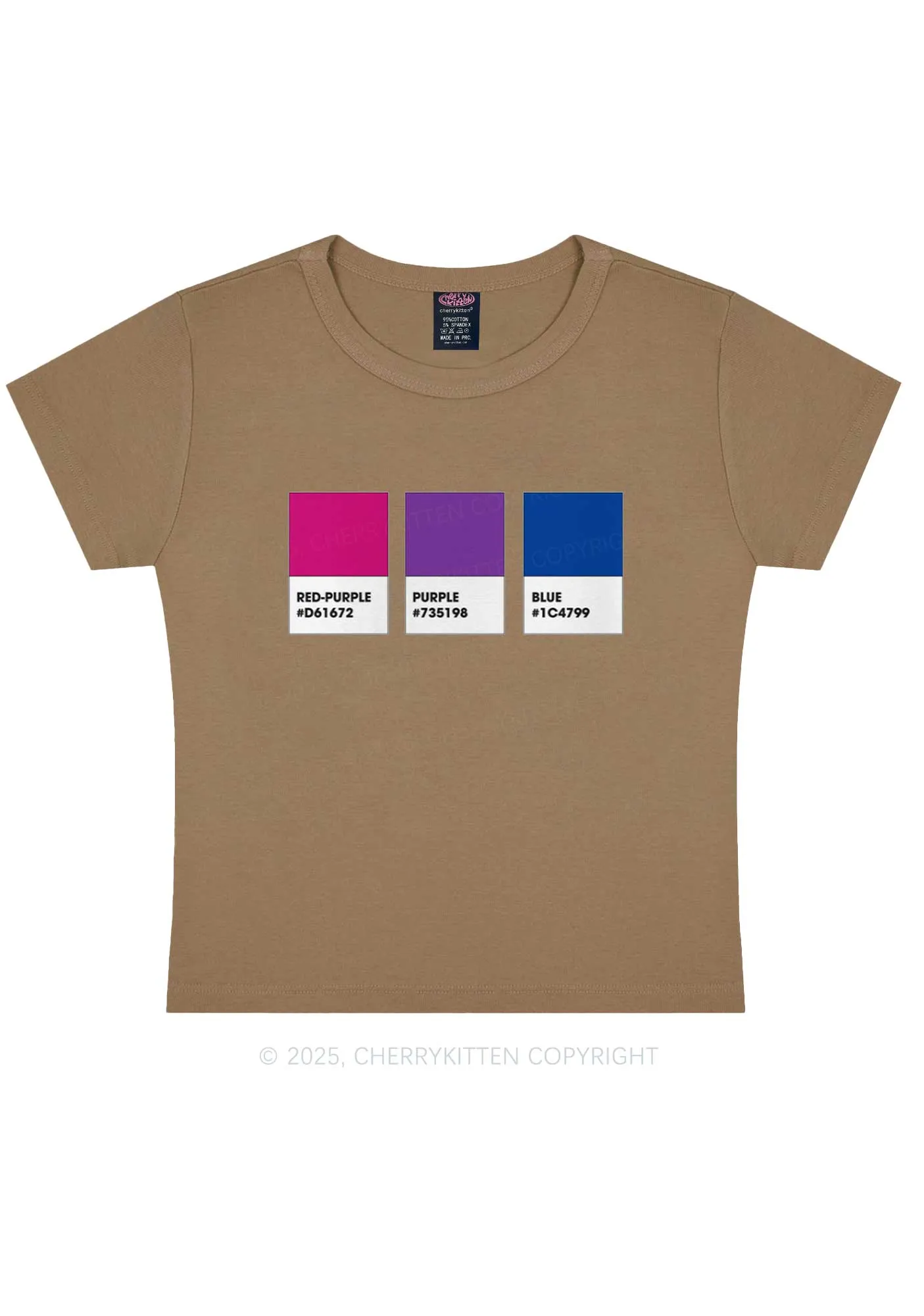 Bisexual Flag Colors Pride Y2K Baby Tee Cherrykitten