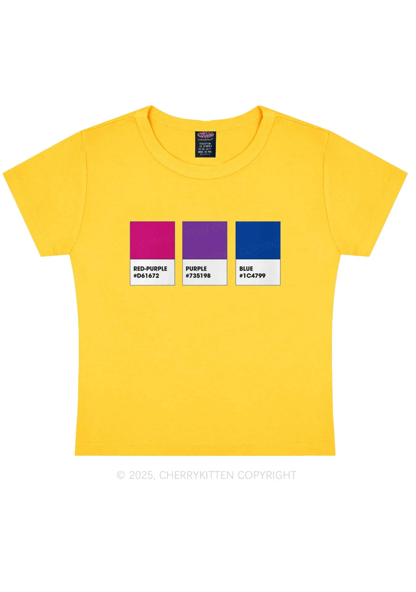 Bisexual Flag Colors Pride Y2K Baby Tee Cherrykitten