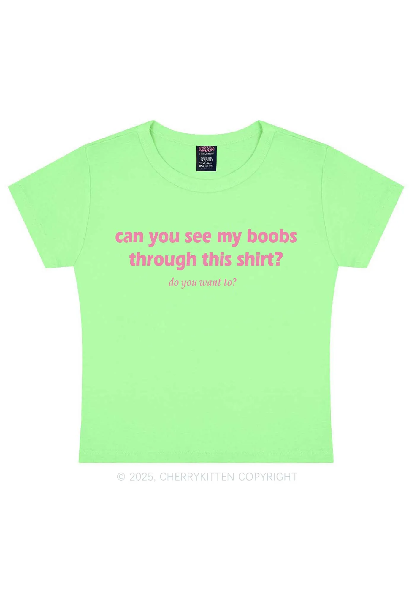 Can You See Me Y2K Baby Tee Cherrykitten