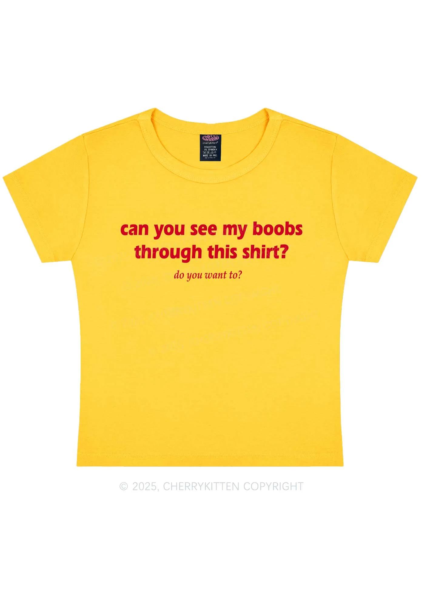 Can You See Me Y2K Baby Tee Cherrykitten
