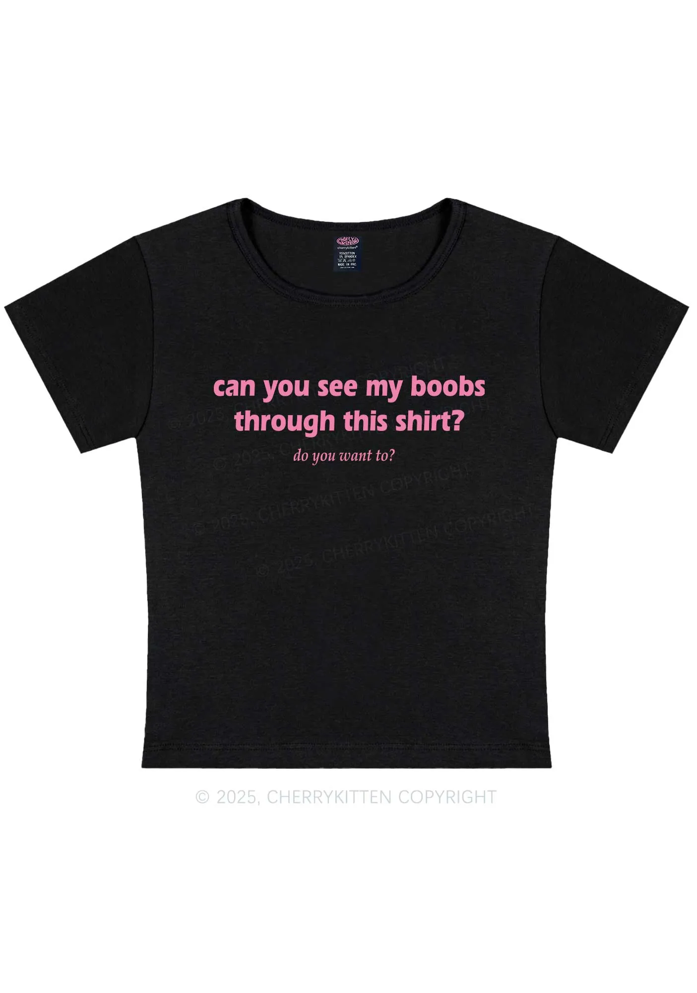 Can You See Me Y2K Baby Tee Cherrykitten