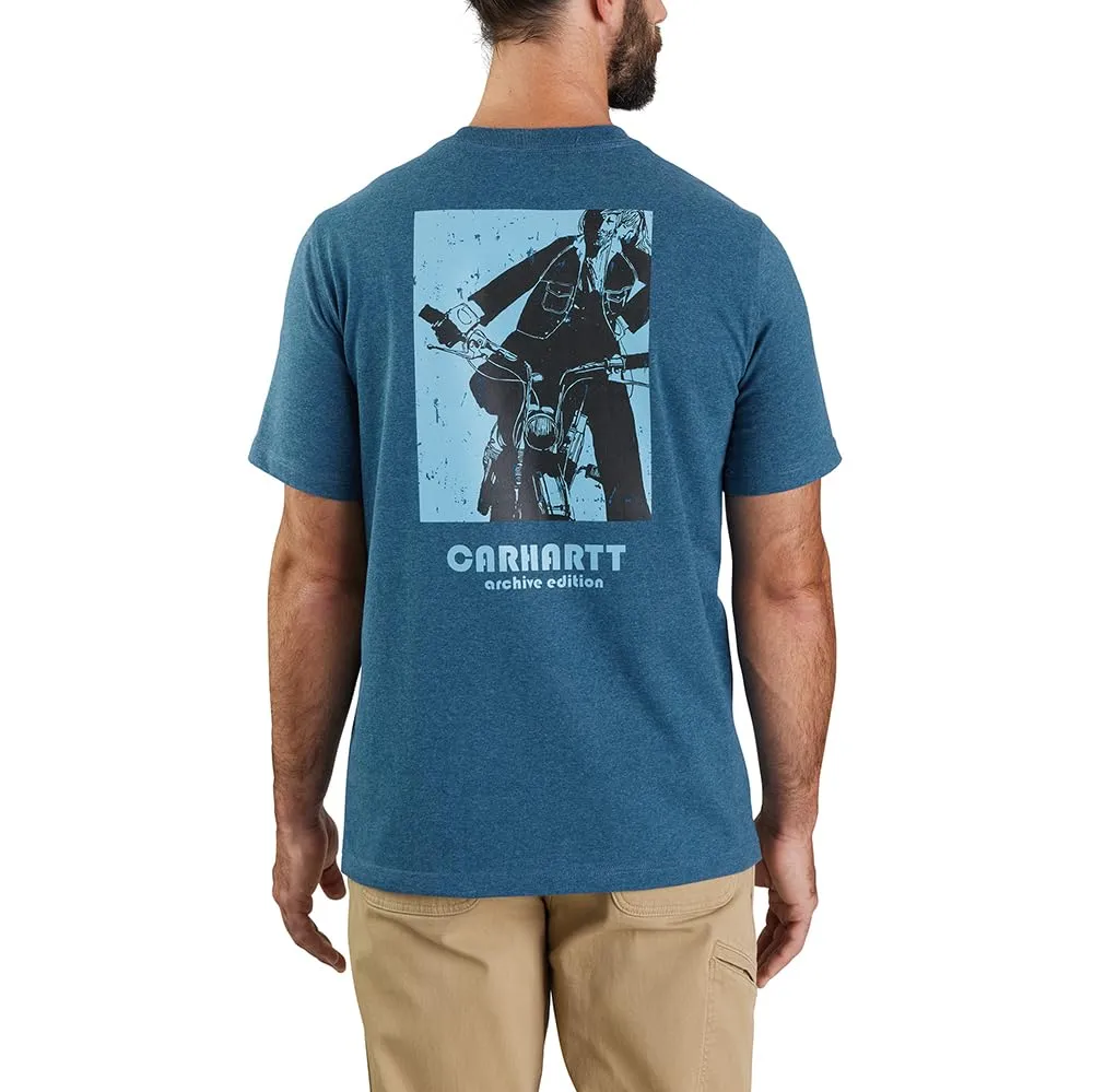 Carhartt 106147 Men's Relaxed Fit Heavyweight Short-Sleeve Pocket Motorcycle Graphic T-Shirt