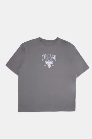 Chicago Bulls Embroidered Graphic Oversized Tee