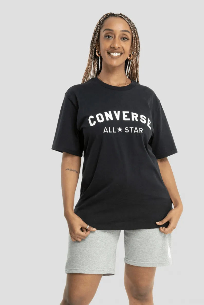 CONVERSE ALL STAR PRINT UNISEX TEE - BLACK