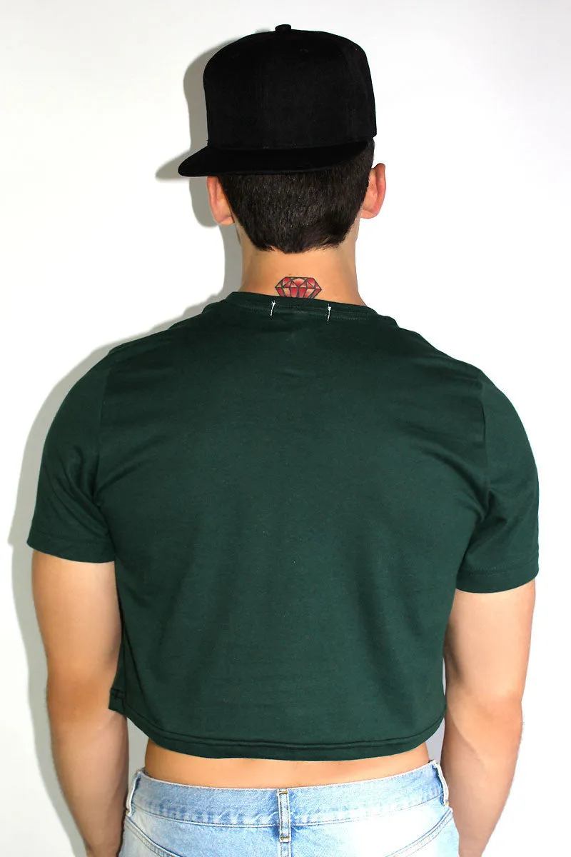 Core Crop Tee-Dark Green