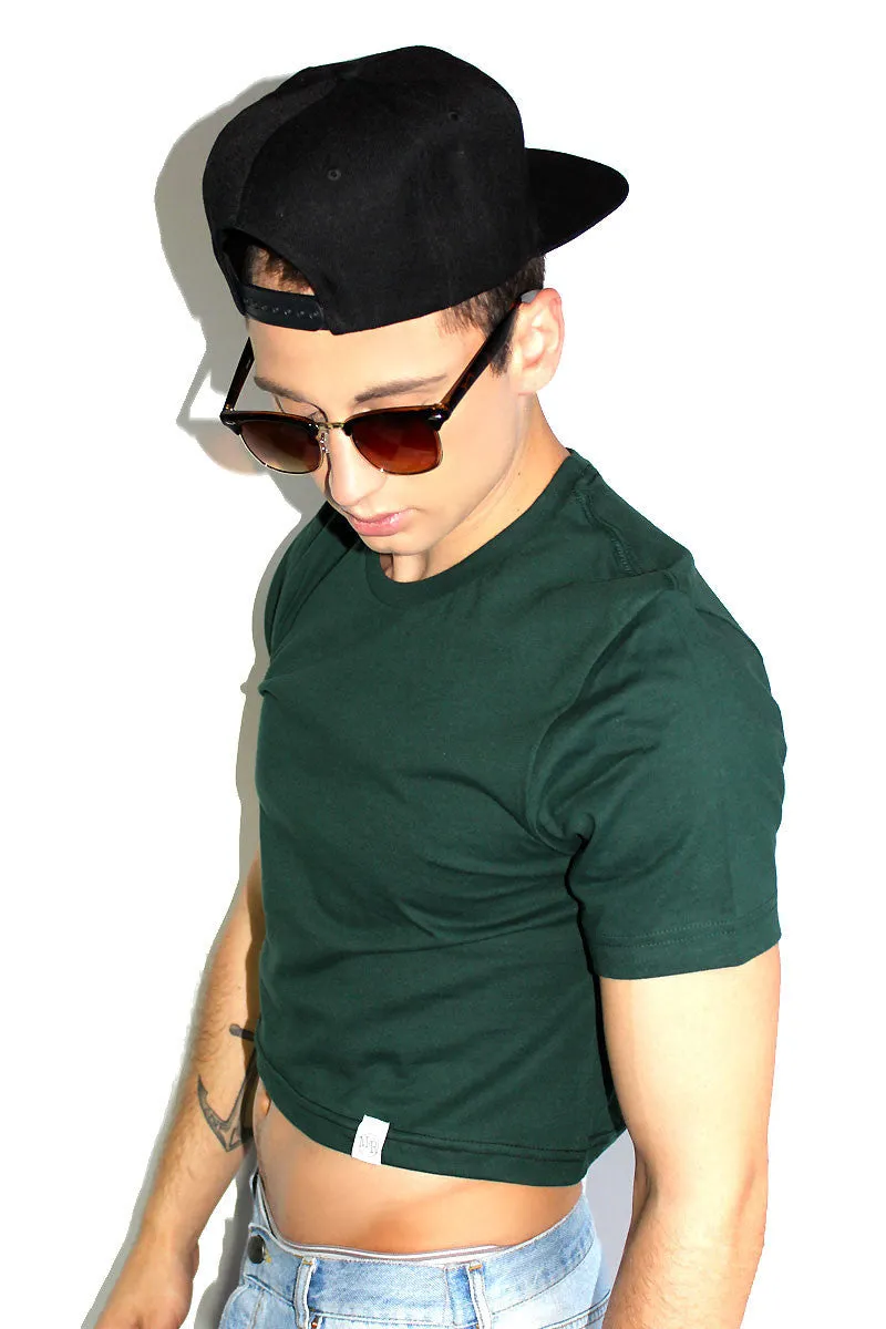 Core Crop Tee-Dark Green