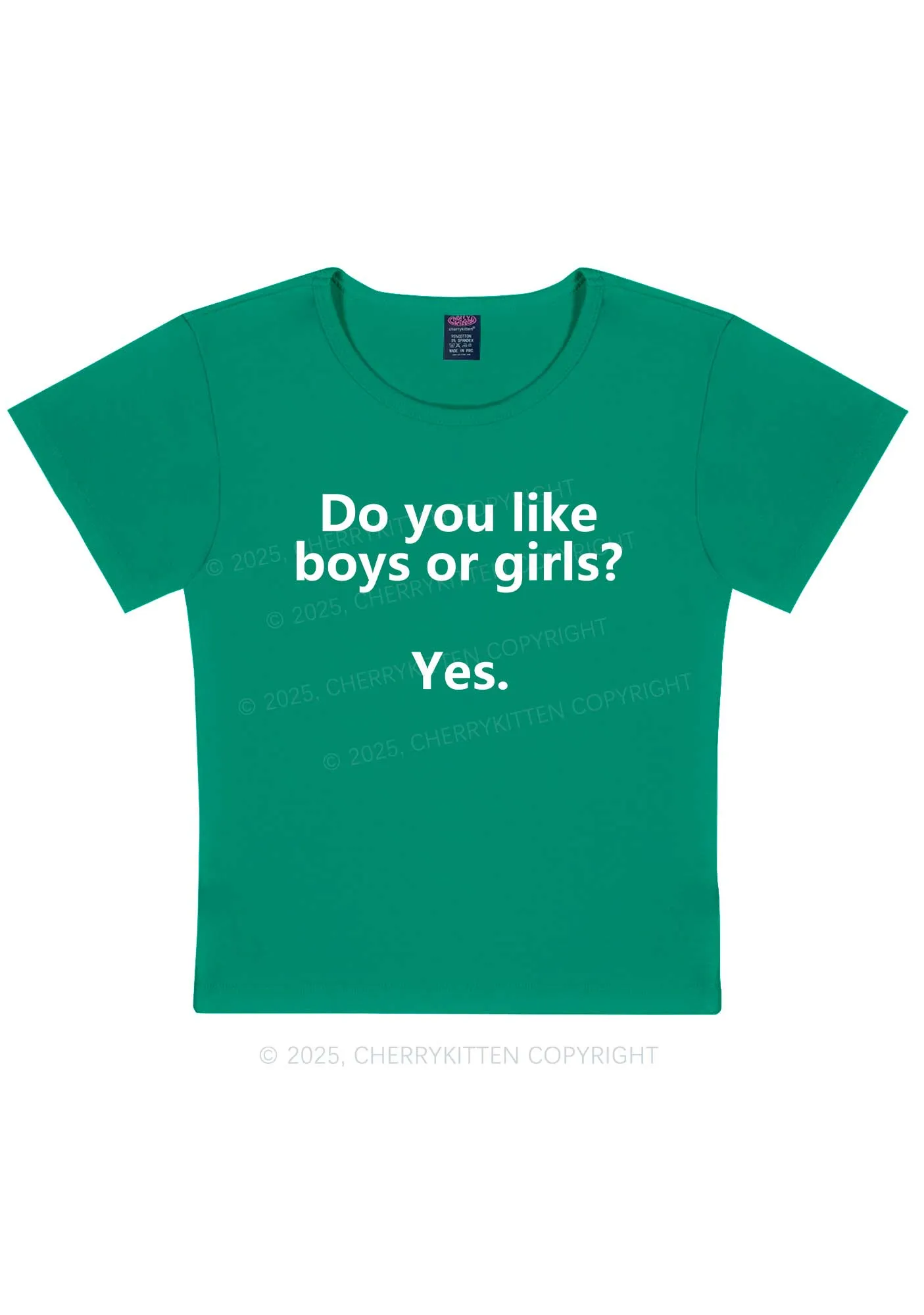 Do You Like Boys Or Girls Pride Y2K Baby Tee Cherrykitten