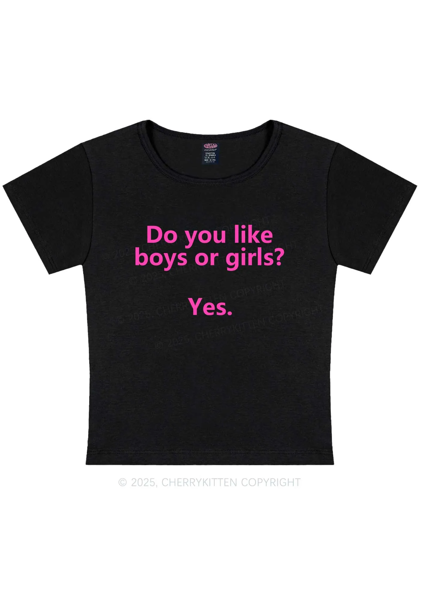Do You Like Boys Or Girls Pride Y2K Baby Tee Cherrykitten