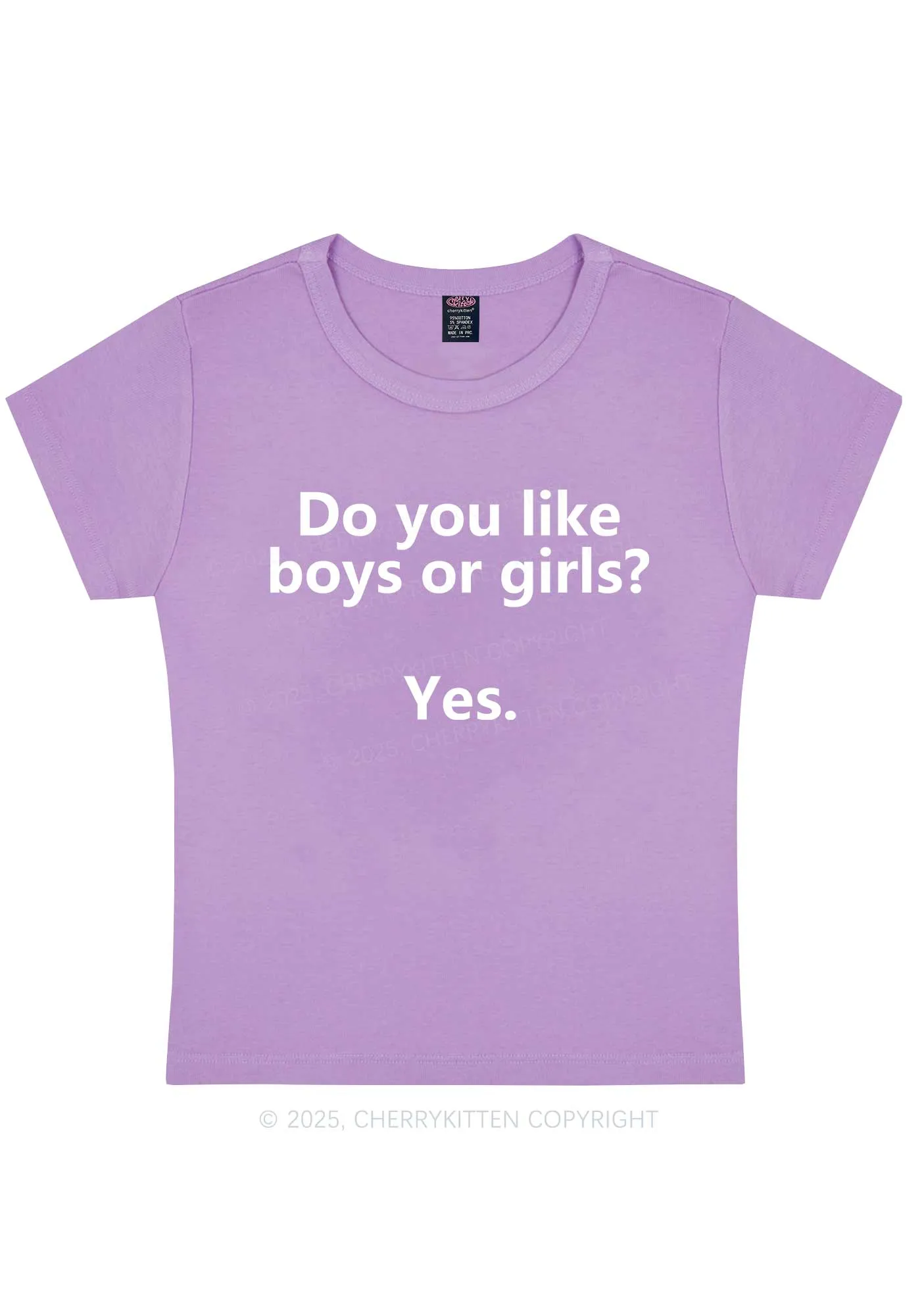 Do You Like Boys Or Girls Pride Y2K Baby Tee Cherrykitten