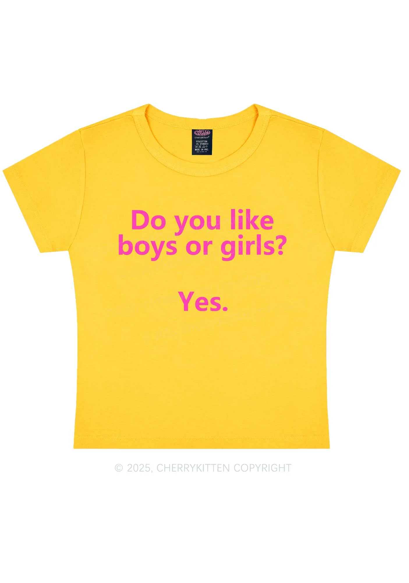 Do You Like Boys Or Girls Pride Y2K Baby Tee Cherrykitten