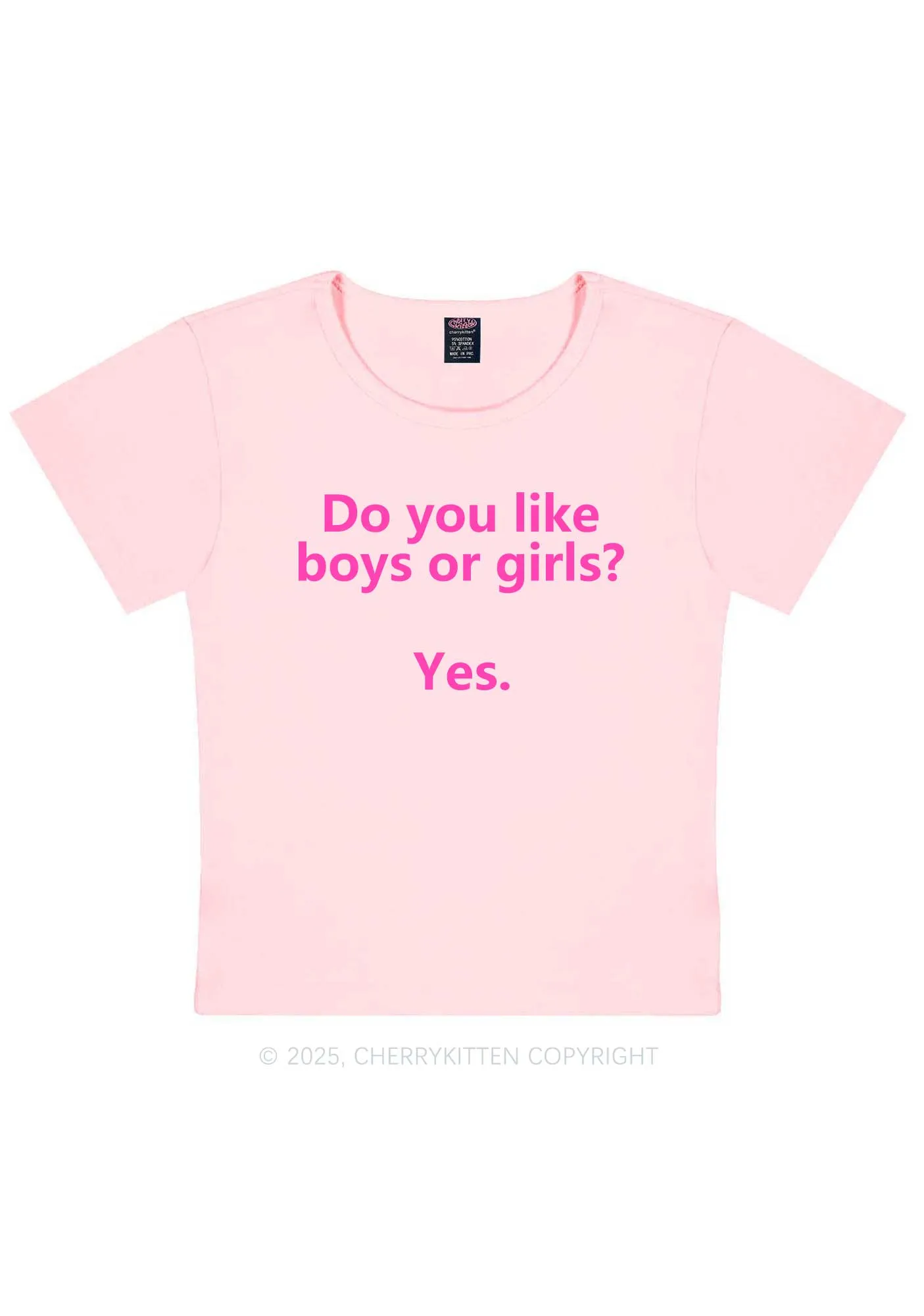 Do You Like Boys Or Girls Pride Y2K Baby Tee Cherrykitten