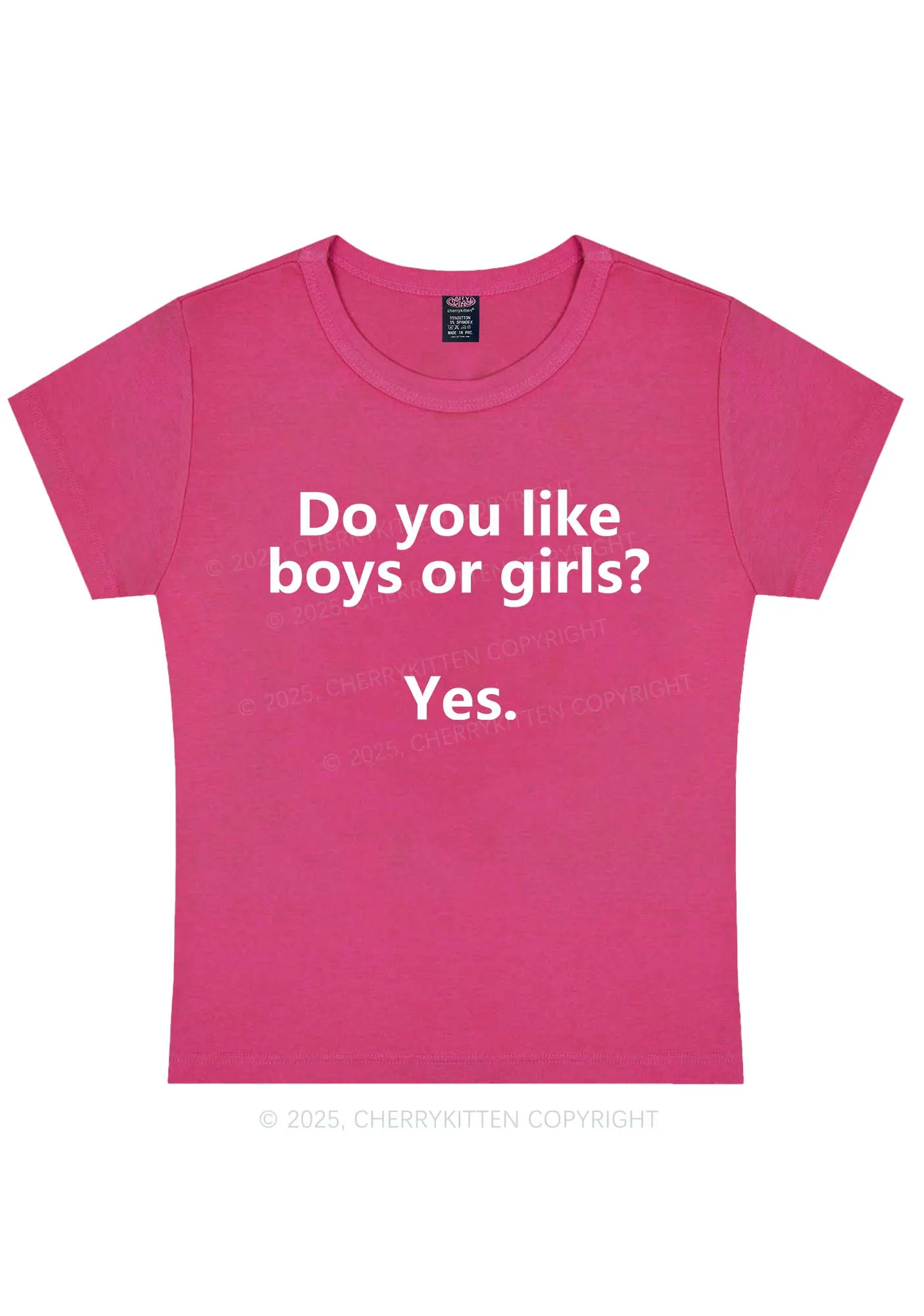 Do You Like Boys Or Girls Pride Y2K Baby Tee Cherrykitten