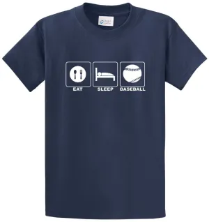 Eat Sleep Baseball Printed Tee Shirt