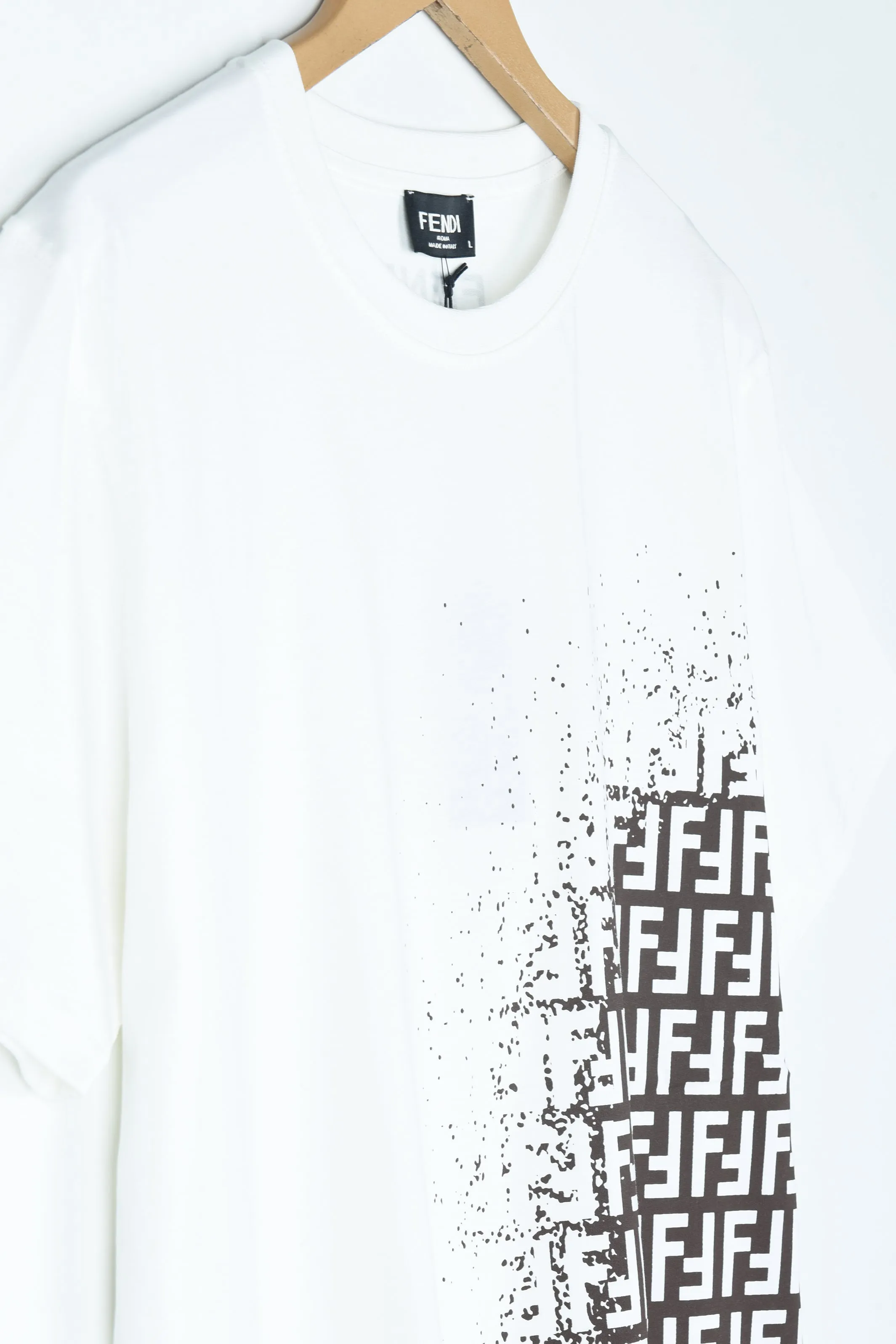 FENDI IKAT-EFFECT FF MOTIF TEE