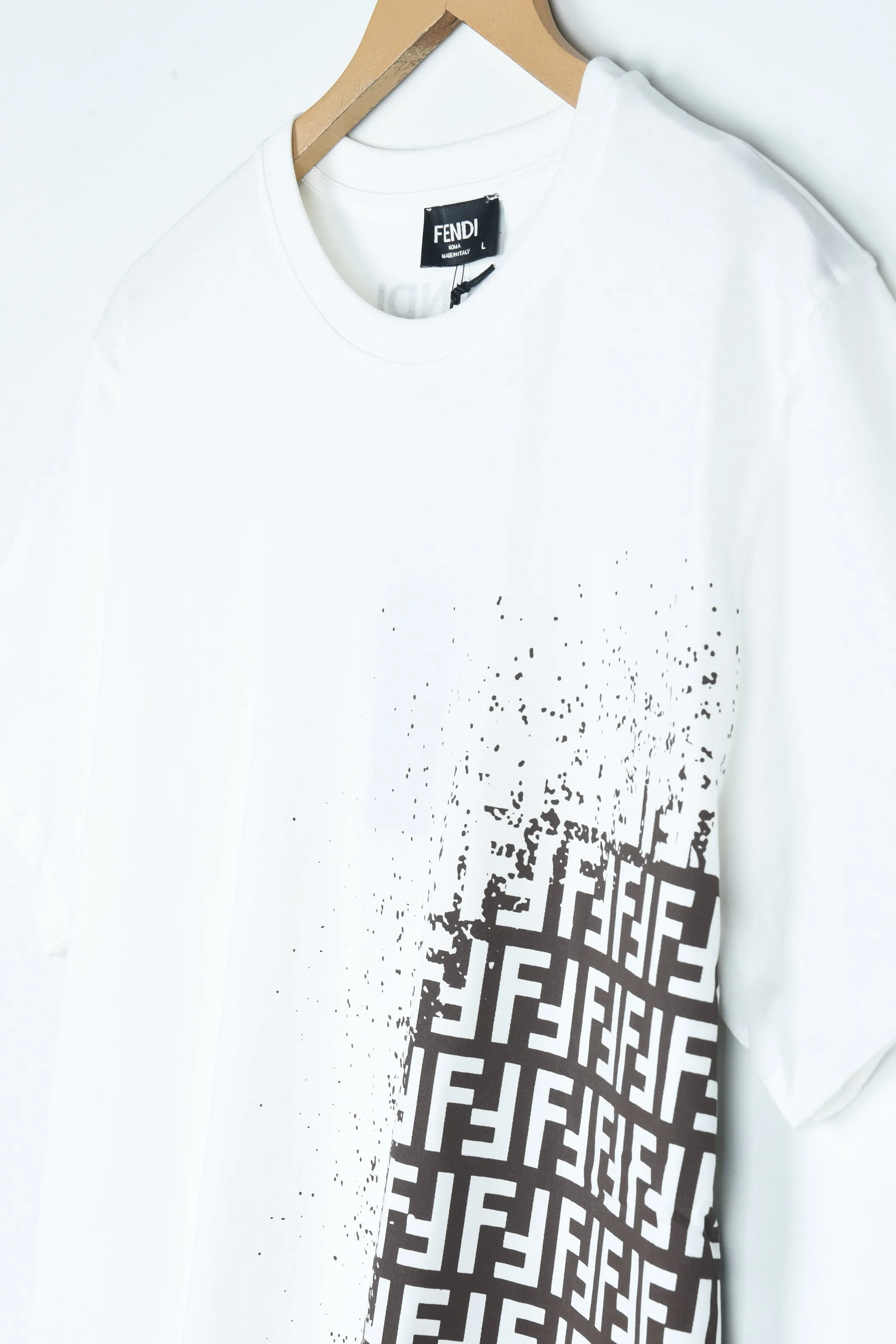 FENDI IKAT-EFFECT FF MOTIF TEE