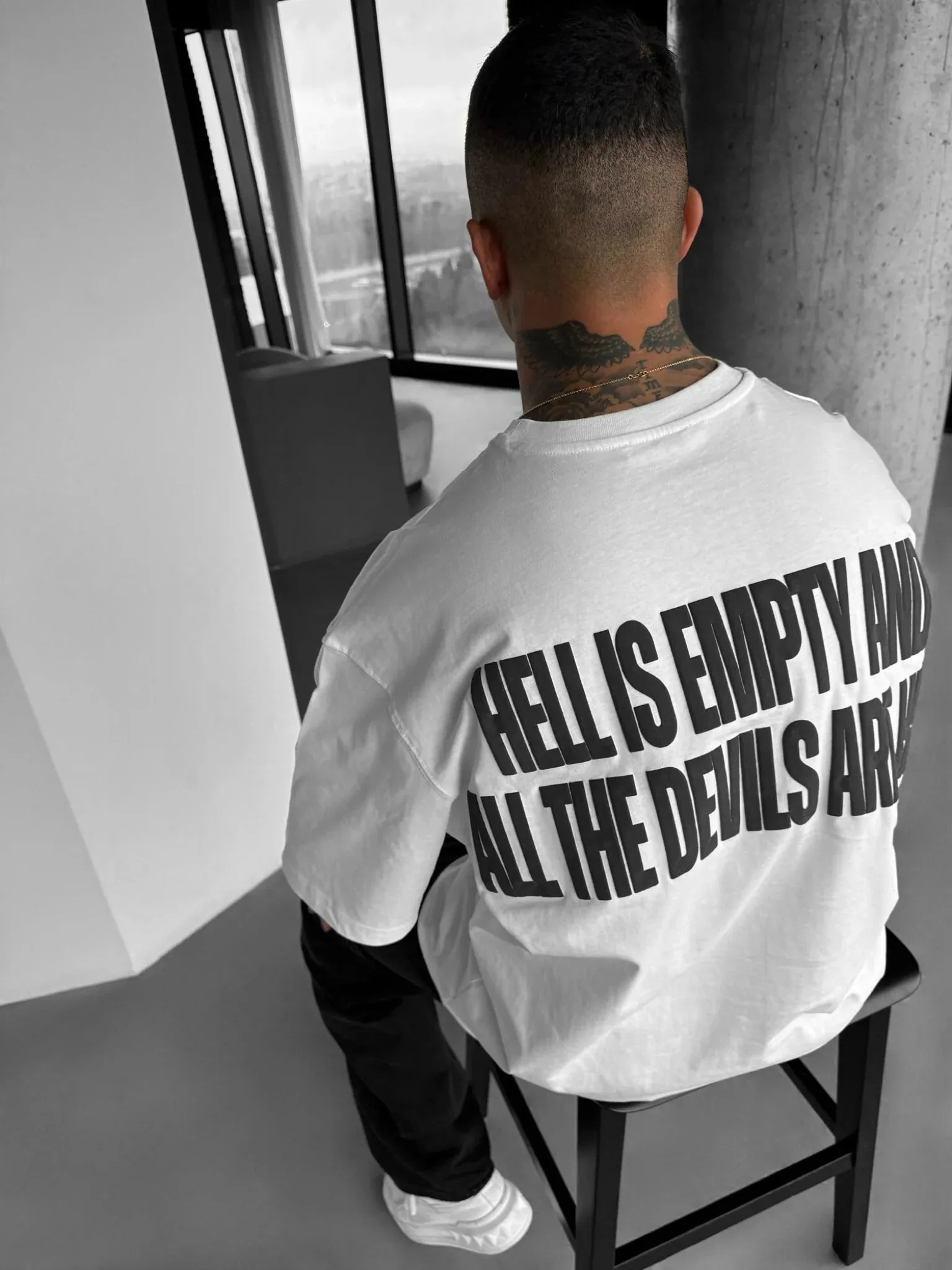 Hell Is Empty - White - Oversized T Shirt