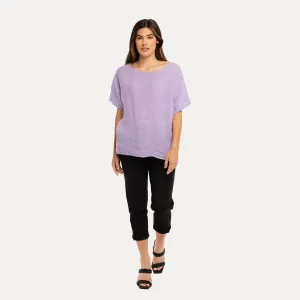 M Made in Italy  Women's Woven and Knitted Half Sleeve Top