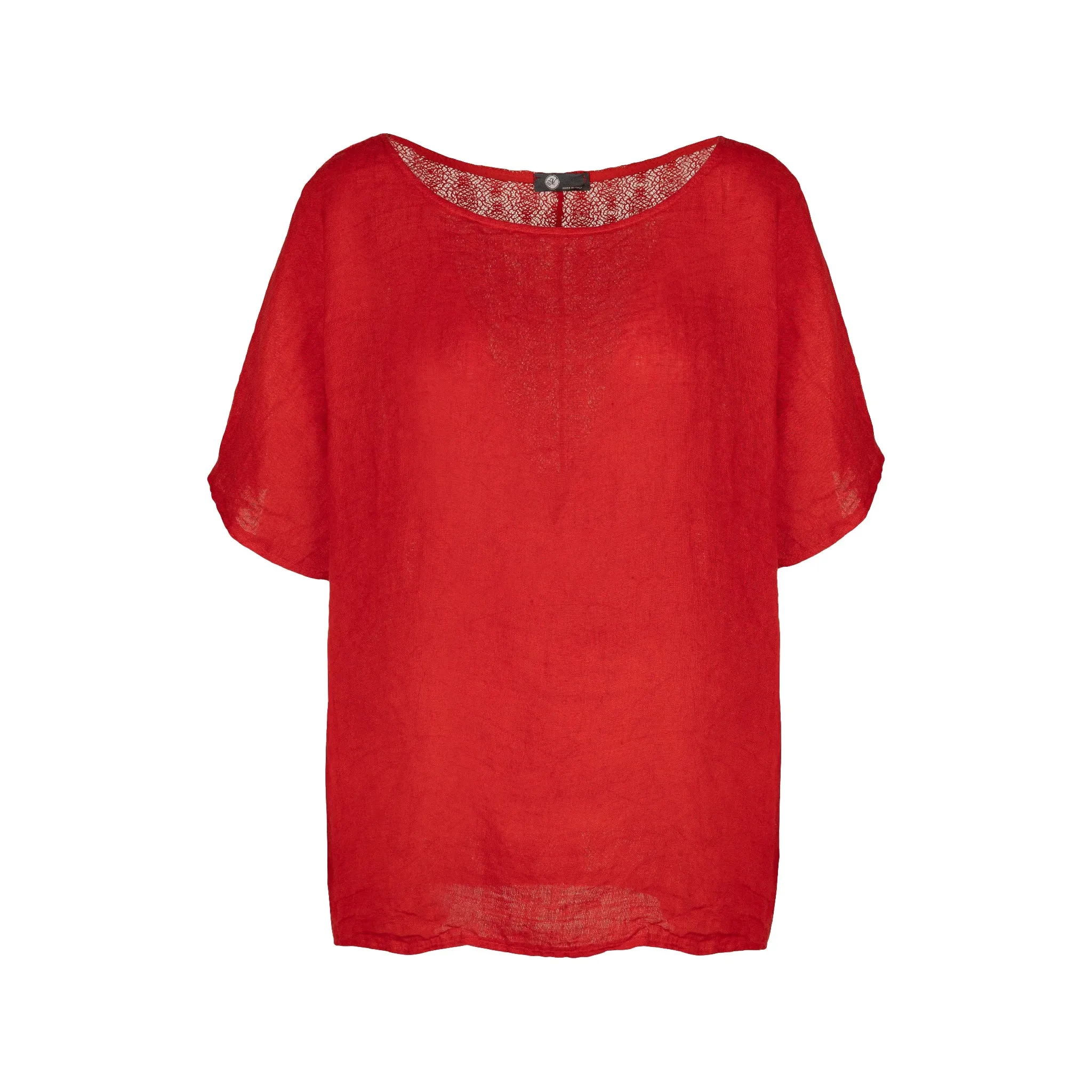 M Made in Italy  Women's Woven and Knitted Half Sleeve Top