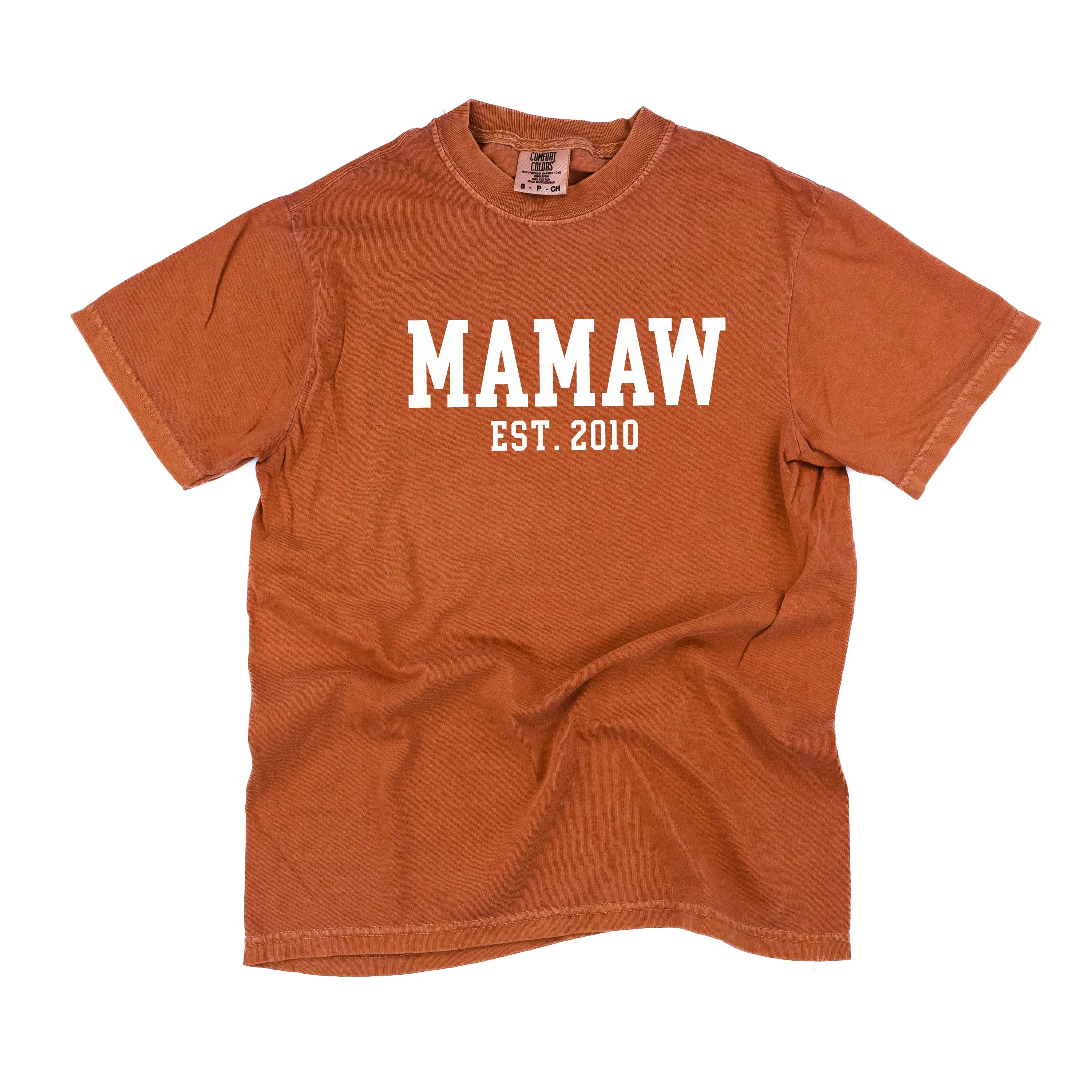 Mamaw - EST. (Select Your Year) - SHORT SLEEVE COMFORT COLORS TEE