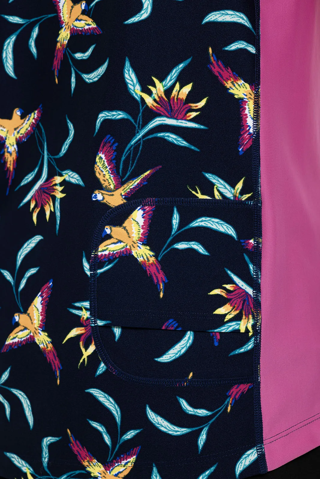 Men's Hightide Long Sleeve Swim Shirt | Navy Birds of Paradise