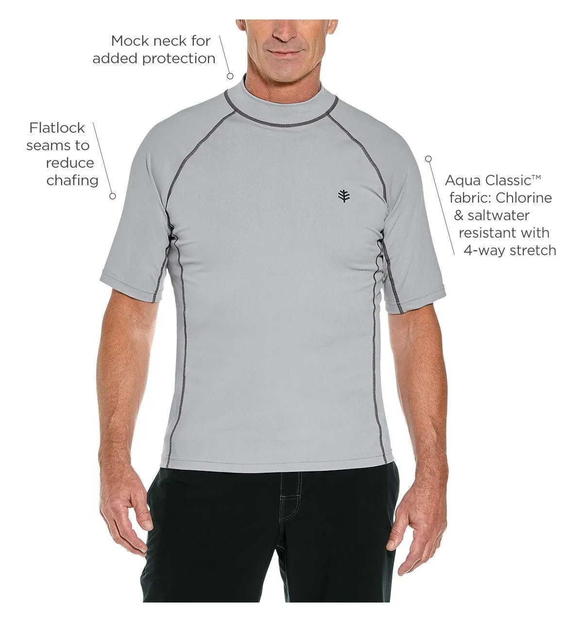 Men's Tulum Short Sleeve Surf Rash Guard  |  Mercury