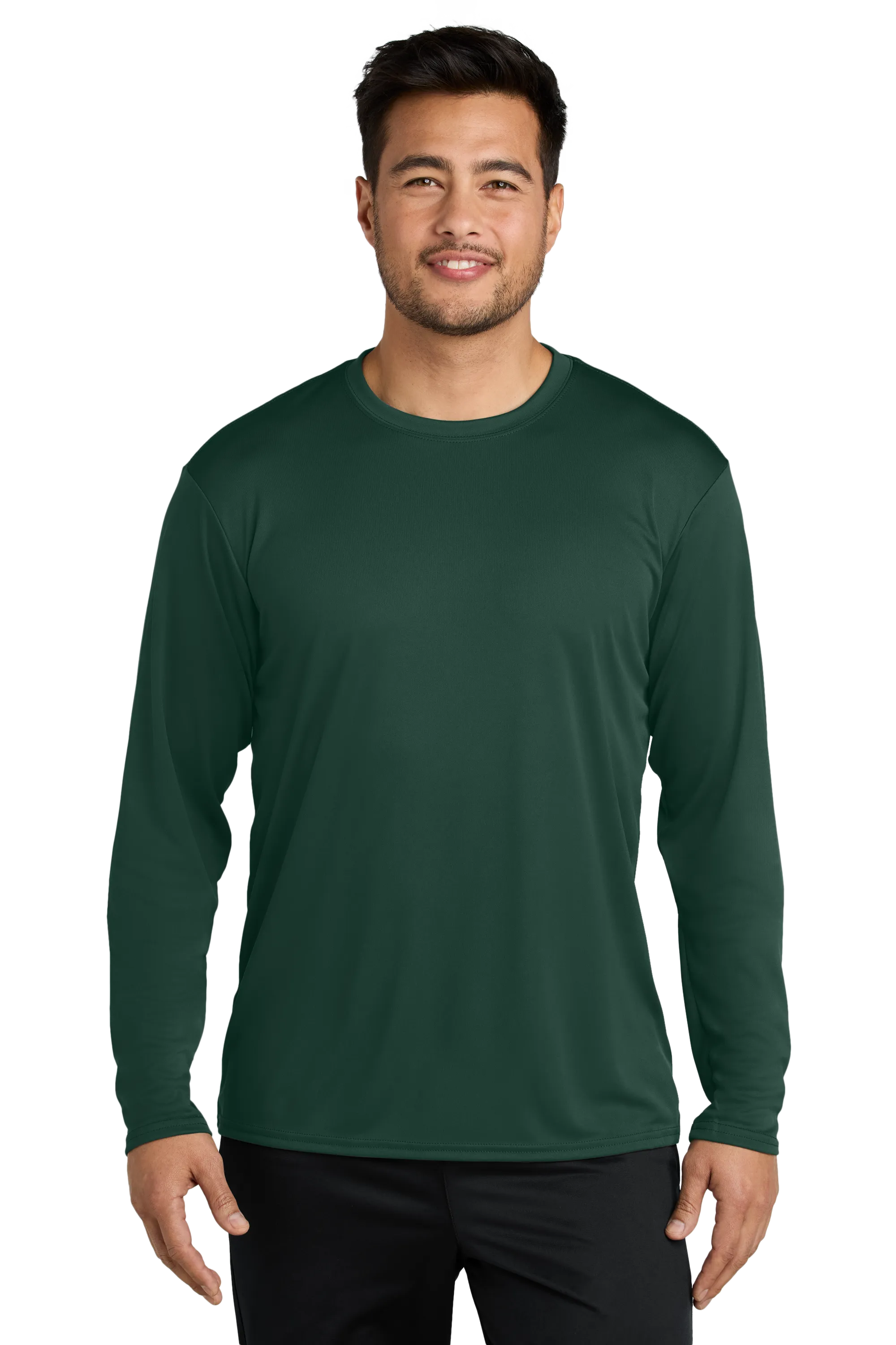 Port & Company® Long Sleeve Performance Tee - Dark Green