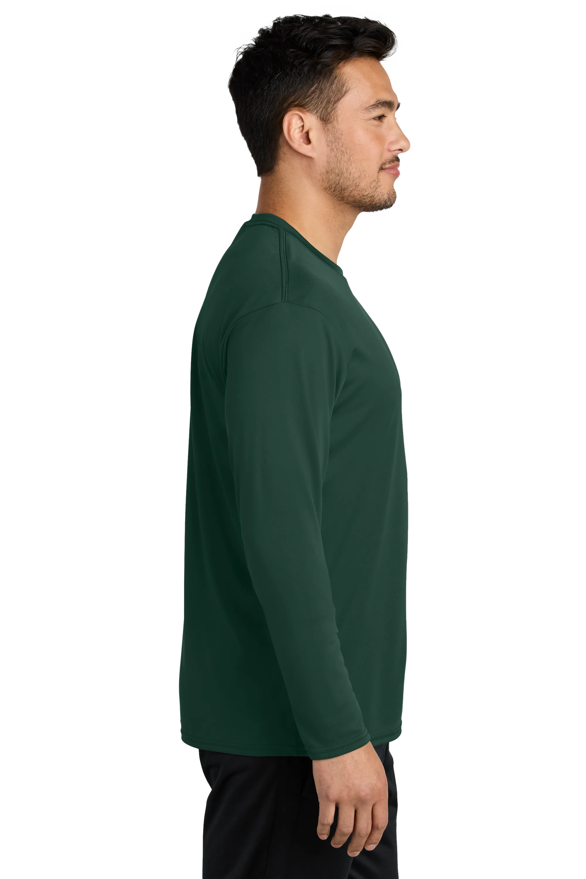 Port & Company® Long Sleeve Performance Tee - Dark Green