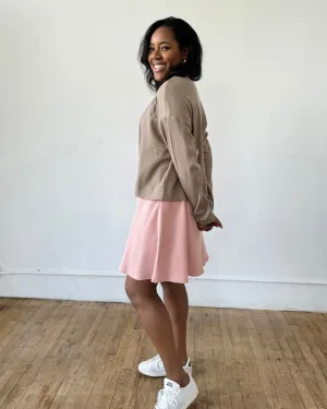 PREORDER waffle knit cardigan in Taupe Grey