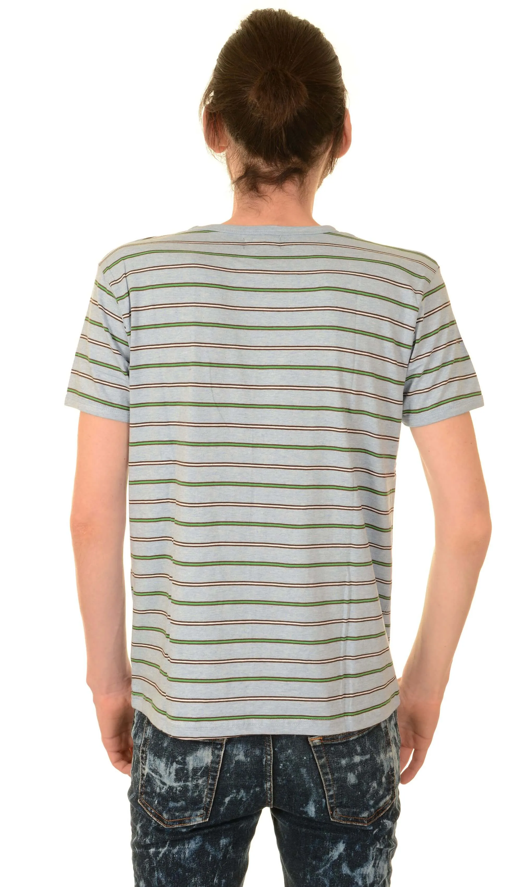 Retro Sky Marl Pinstripe T Shirt