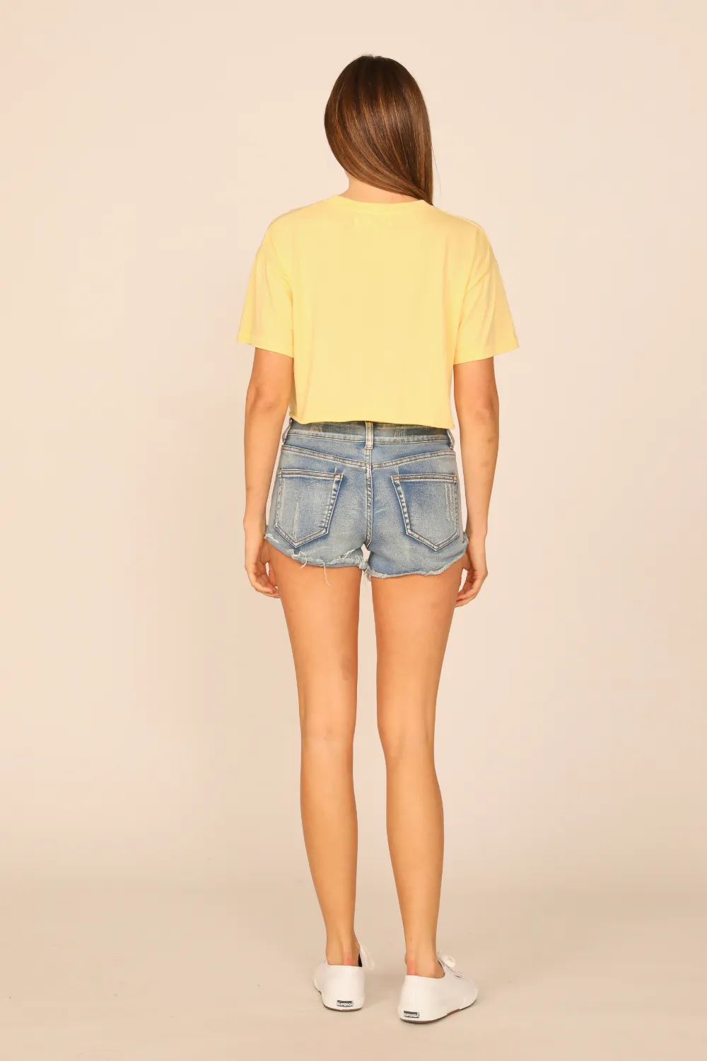 Yellow Haze Garment Dye Boxy Crop Tee