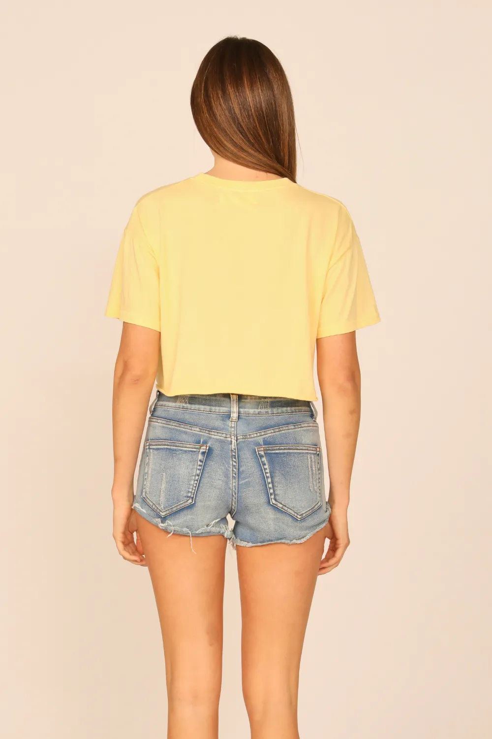 Yellow Haze Garment Dye Boxy Crop Tee