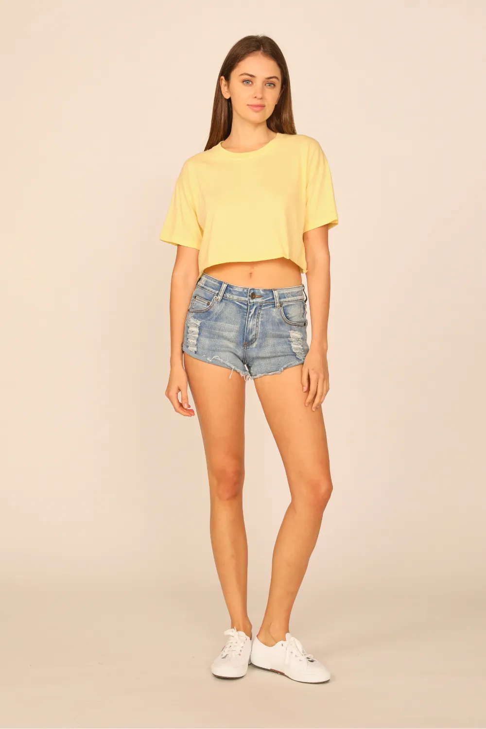 Yellow Haze Garment Dye Boxy Crop Tee